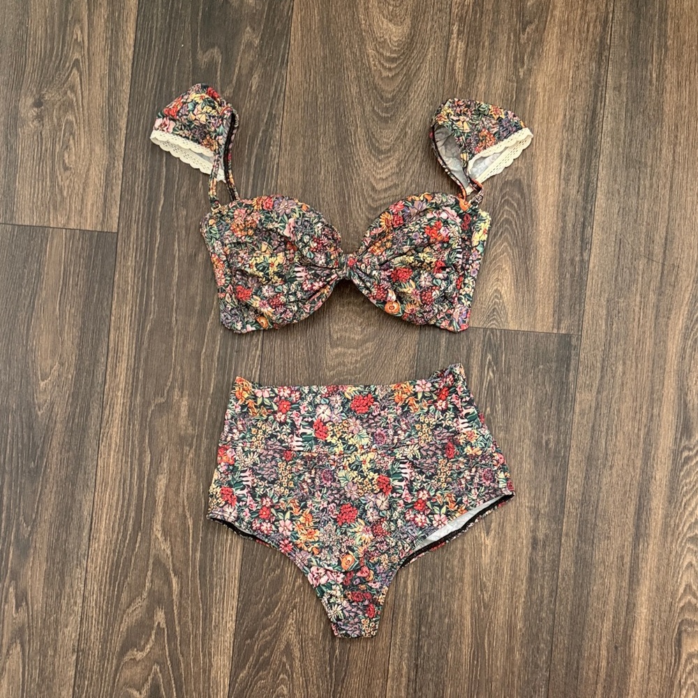 Montce Floral High-Waisted Bikini Set